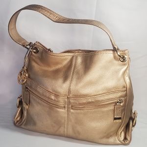 Michael Kors Layton hobo shoulder tote Bag purse Metallic gold
